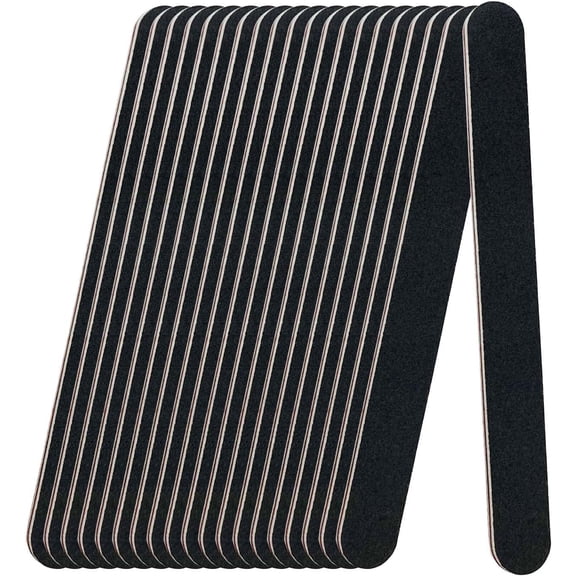 PCS 20 Pack 100/180 Grit Nail Files, Black Professional Reusable Emery Boards Nail File, Manicure Tool Suitable for Both Acrylic and Natural Nails