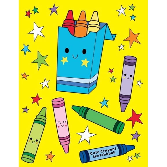 Cute Crayons Sketchbook: Jumbo Drawing Pad For Sketching, Doodling And Coloring, (Paperback)