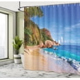 thumbnail image 4 of Ambesonne Beach Shower Curtain, Summer Ocean and Palm Trees, 69"Wx75"L, Blue Brown, 4 of 4