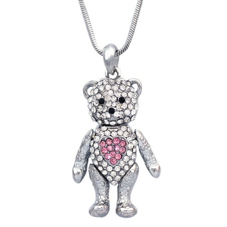 cocojewelry Heart Be Mine Teddy Bear Pendant Necklace Birthday Valentine's Day