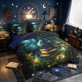 thumbnail image 2 of meiyoeat Forest Book Blue Dragon Twin Bedding for Boys Girls Kids, Magical Animal Bedding Comforter Set, Teal, Blue Reversible, 7pcs, 2 of 5