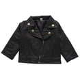 thumbnail image 2 of XXWXYD Kids Leather Zipper Outerwear Coat, Short Jacket Lapel Fau𝗑 PU Motorcycle Style, Boys Girls Autumn Windproof Design, Stylish Quilted Lining, 2 of 6