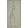 thumbnail image 3 of Domenico Veneziano 14x24 Black Modern Framed Museum Art Print Titled - Standing Youth Leaning on a Long Staff (1438-61), 3 of 5