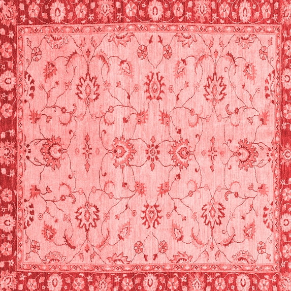 Ahgly Company Indoor Square Oriental Red Traditional Area Rugs, 8' Square