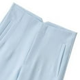 thumbnail image 4 of WTXUE Women's Pants, Slacks Women's Solid Color High Waisted Straight Leg Pants Suitable for Daily Commuting Wear Casual Lohas Time, Pantalones De Mujer, Light Blue, 4 of 7