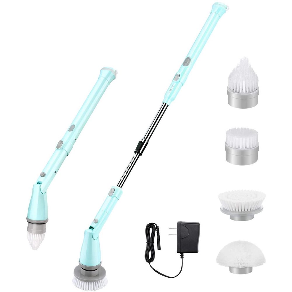 Homitt Electric Spin Scrubber, Bathroom Scrubber with 4 Replaceable