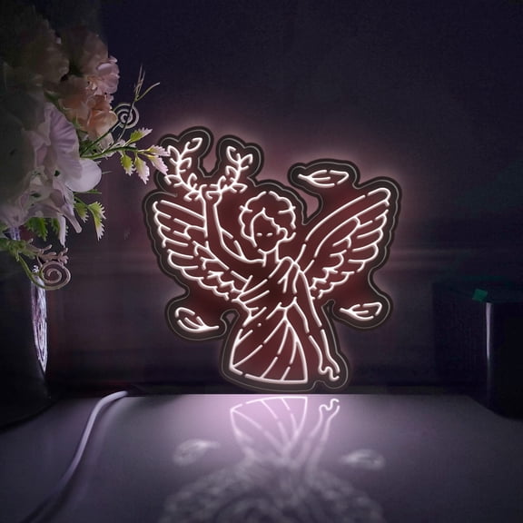Greek Mythology Victoria Led Light Box, Dimmable Neon-Like Light Signs USB Power for Wall Decor Bedroom Decoration, Static Light (WxH) 6"x6"