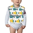 thumbnail image 4 of Bingfone Mess-Proof Baby Bib - Waterproof Bib for Baby Boy or Girl with Food Catcher Pocket, Unisex-Funny Boats, 4 of 6