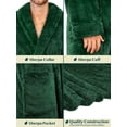 thumbnail image 6 of PAVILIA Mens Soft Robe, Plush Fluffy Fleece Bathrobe for Men, Long Sherpa Spa Robe with Shawl Collar (Green,S/M), 6 of 9