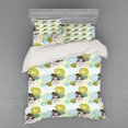 thumbnail image 2 of Ambesonne Floral Bedding Set 3 Pcs, Pastel Wildflower Leaves, Twin XL, Yellow Green Pale Blue, 2 of 3