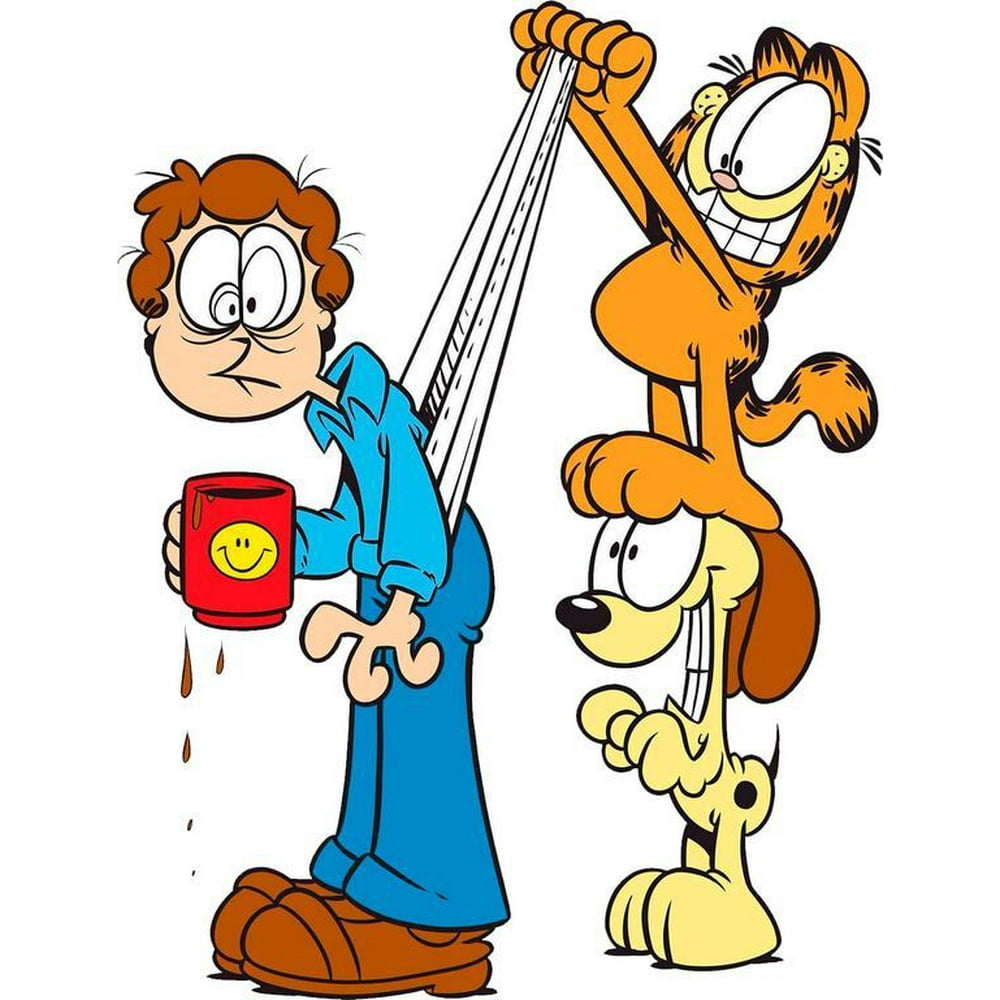 Garfield the Cat Odie and Jon Arbuckle Cartoon Character Wall Art