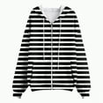 thumbnail image 5 of Towmus Zip Up Hoodies for Women Casual Hooded Striped Sweatshirt Womens Trendy Oversize with Pockets for Fall Winter, 5 of 6