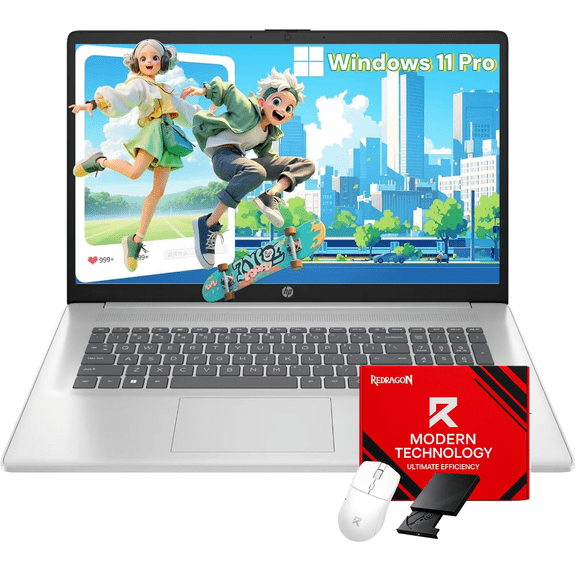 HP 17 Inch Laptop Computer for Business & Students, Intel Core i5-1334U, 32GB RAM, 1TB SSD, 17.3" FHD Display, Fingerprint Reader, Backlit Keyboard, Wi-Fi 6, Webcam, Windows 11 Pro, w/Accessories