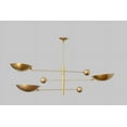 thumbnail image 3 of Italian Adjustable Counterweight Stilnovo Ceiling Lamp, Counterbalance 3 Shade Brass Chandelier, Mid Century Modern Light 1960s Inspired, 3 of 4