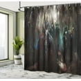 thumbnail image 5 of Ambesonne Fantasy Shower Curtain, Dark Forest Robots, 69"Wx84"L, Blue Red, 5 of 5