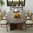 thumbnail image 4 of Brix 79"x33.5" Soild Wood Dining Table Oval Kitchen Table, Walnut, 4 of 7