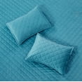thumbnail image 5 of Home Soft Things 5 Piece Velvet Quilted Bedspread Set - Storm Blue - Oversize King (122" x 106"), 5 of 7