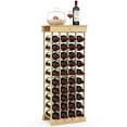 thumbnail image 1 of Gymax 10-Tier Modular Pine Wood Wine Rack, Freestanding Storage Stand for 40 Bottles, 1 of 10