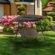 thumbnail image 4 of Silla de exterior con protección solar, asiento de relajación para jardín, impermeable, diseño plegable, estilo moderno, para patio, playa, portátil, duradera, fácil de montar, material sintético, re, 4 of 8
