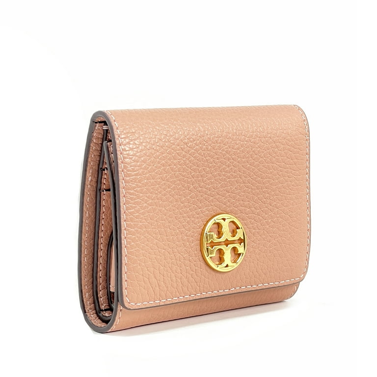 新品未使用 OUTLET Tory Burch WALLET 3color Tory Burch Grace Pebbled Leather Trifold Wallet (Pink Moon