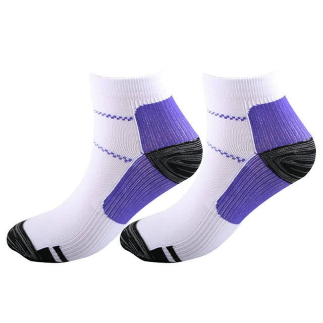 kurtrusly 1/2/3/5 2 Pcs/ensemble Chaussettes de Compression pour Femmes Performance et Réduction de la Fatigue Soulagement Violet P/M 1 Pce