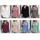 thumbnail image 5 of Las mujeres ocasionales acanaladas de punto Tops botón de manga larga otoño camiseta suelta blusa Eccomum Rosa/Extragrande, 5 of 7