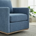 thumbnail image 5 of Square Upholstered Swivel Accent Chair, Comfy Accent Single Sofa Chair, 360 Degree Club Chair, Lounge Armchair for Living Room Bedroom Apartment Nursery, Blue, 5 of 9