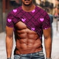 thumbnail image 2 of Penkiiy Funny Shirts for Mens Short Sleeves Muscle Floral Shirt Valentine's Day Graphic Tees Sports Pullover Tops Base Shirt 2XL Khaki, 2 of 5
