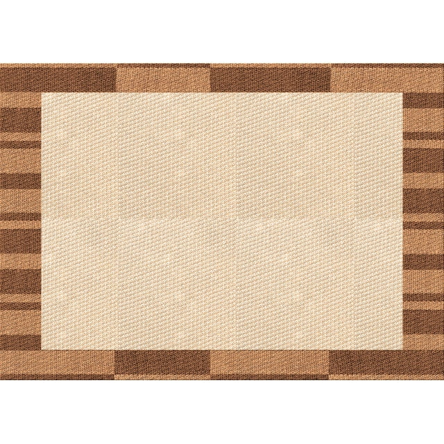 Ahgly Company Machine Washable Indoor Rectangle Transitional Golden Blonde Gold Area Rugs, 4' x 6'