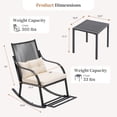 thumbnail image 6 of MOALCOFER 3 Piece Steel Rocking Patio Bistro Set with Adjustable Footrest, White, 6 of 7