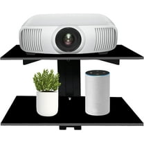 FEBTECH - Wall Entertainment Center Shelves - Shelf for Projector - Floating Shelves for Tv,DVD Players,Games Consoles, Cable Boxes, TV Accessories, 2 Shelf, Black