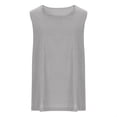thumbnail image 3 of yunLCZ Women Shirts Summer Women's Fashion Solid Color Casual Loose Cotton And Line Vest Round Neck T Shirt Top, 3 of 4