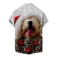 thumbnail image 4 of IROINNID Christmas Button Up Shirt for Men Funny Print Hawaiian Shirt Xmas Holiday Vacation Gift Button Tops,White, 4 of 5
