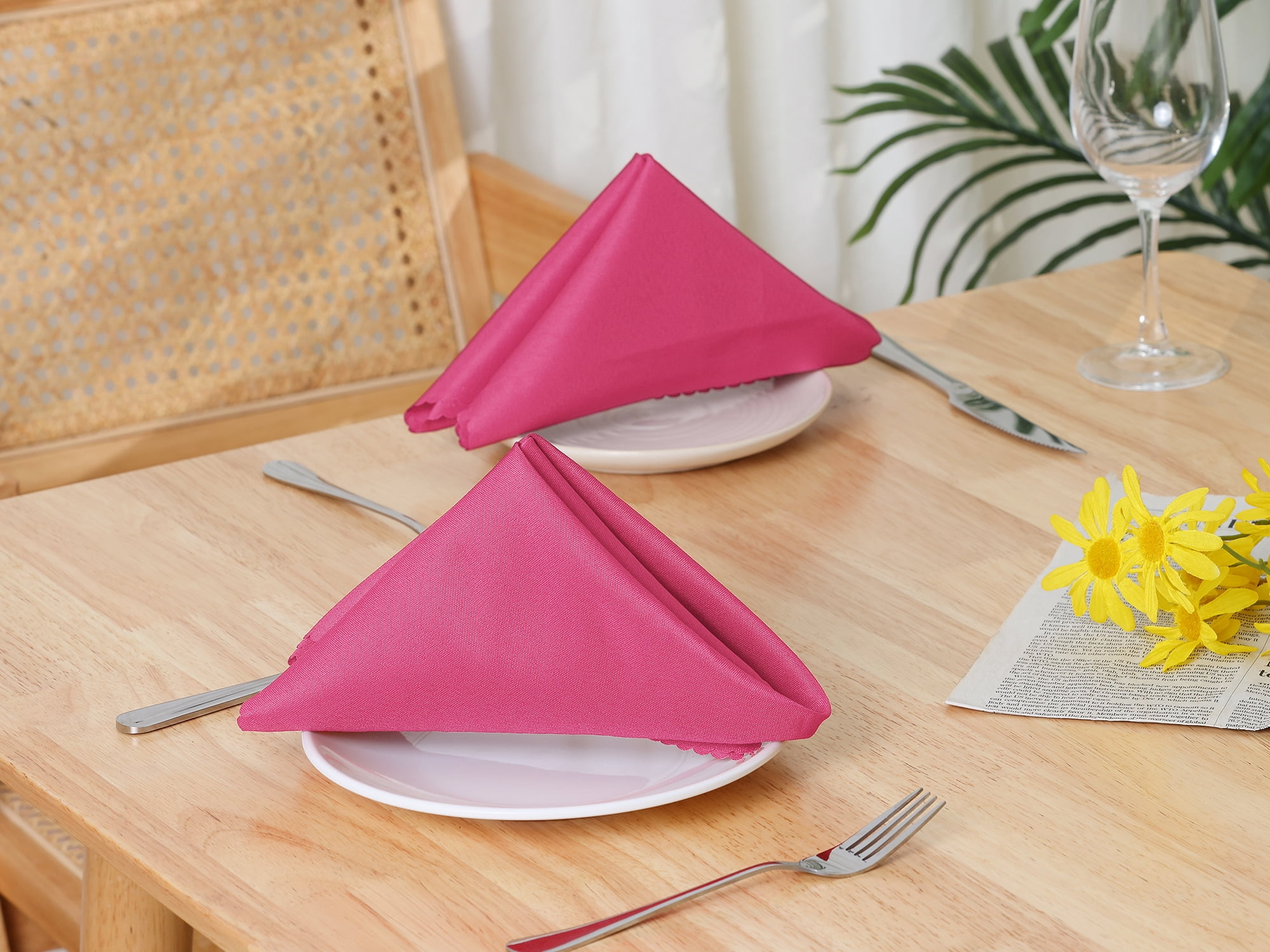 Unique Bargains 6 Pack Polyester Great Napkin Choice for Wedding Restaurant Dinner Banquet Rose Red
