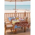 thumbnail image 2 of Outdoor Tablecloth with Umbrella Hole for Patio/Picnic/Party/Camping, Brown Red Gourd Waterproof Table Cloth Rectangle Table Cover Washable, Modern Abstract Art Floral (52"x 70"), 2 of 9