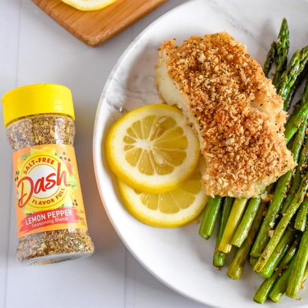 DASH SALT-FREE LEMON PEPPER SEASONING BLEND, KOSHER, 6.75 OZ SHAKER