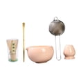 thumbnail image 3 of Juego de 5 cuencos para ceremonia de matcha, herramientas de cerámica, batidor de bambú para matcha Naranja, 3 of 9