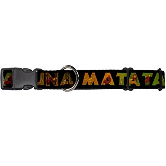 Buckle-Down Hakuna Matata Black Lion King Scenes Disney Martingale Plastic Clip Collar