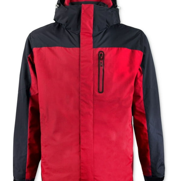 Hawke & Co. Mens Wind-Stopper Hooded Windbreaker Jacket, Red, Big & Tall, 2XLT