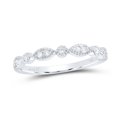 thumbnail image 2 of 14kt White Gold Womens Round Diamond Classic Stackable Band Ring 1/10 Cttw, 2 of 2