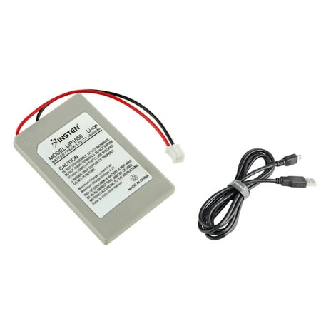 Insten USB Charger Cable + Remote Controller Replacement Battery For Sony PS3 (2-in-1 Accessory Bundle)