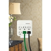 Hyper Tough Indoor 6-Outlet Surge Tap 1000-Joule Protection, 15 Amps, White