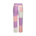 thumbnail image 2 of goowrom Jeans Patchwork pour Femmes, Taille Haute, Pantalon en Denim, 2 of 10