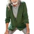 thumbnail image 1 of Fashnice Veste pour Hommes Cardigan à Manches Longues Chandail Ouvert Tricoté Pulls Tricotés Usage Quotidien Vert Armée m, 1 of 2