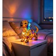thumbnail image 2 of Clearance! Dachshund Night Light, Stained Glass Style Resin Dog Figurine, Colorful Table Lamp for Bedroom, Living Room, Dog Lover Gift, 2 of 5