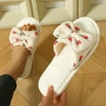 thumbnail image 4 of Mepaouo Slippers for Women Memory Foam House Bedroom Slippers Corduroy Bow Knit Slide Slipper Shoes, 4 of 6