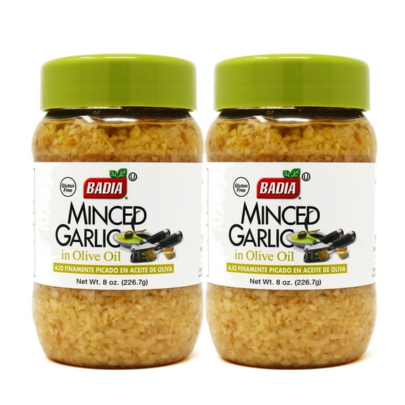 Badia Minced Garlic in Olive Oil, 8 oz - Palatize Pack of 2
