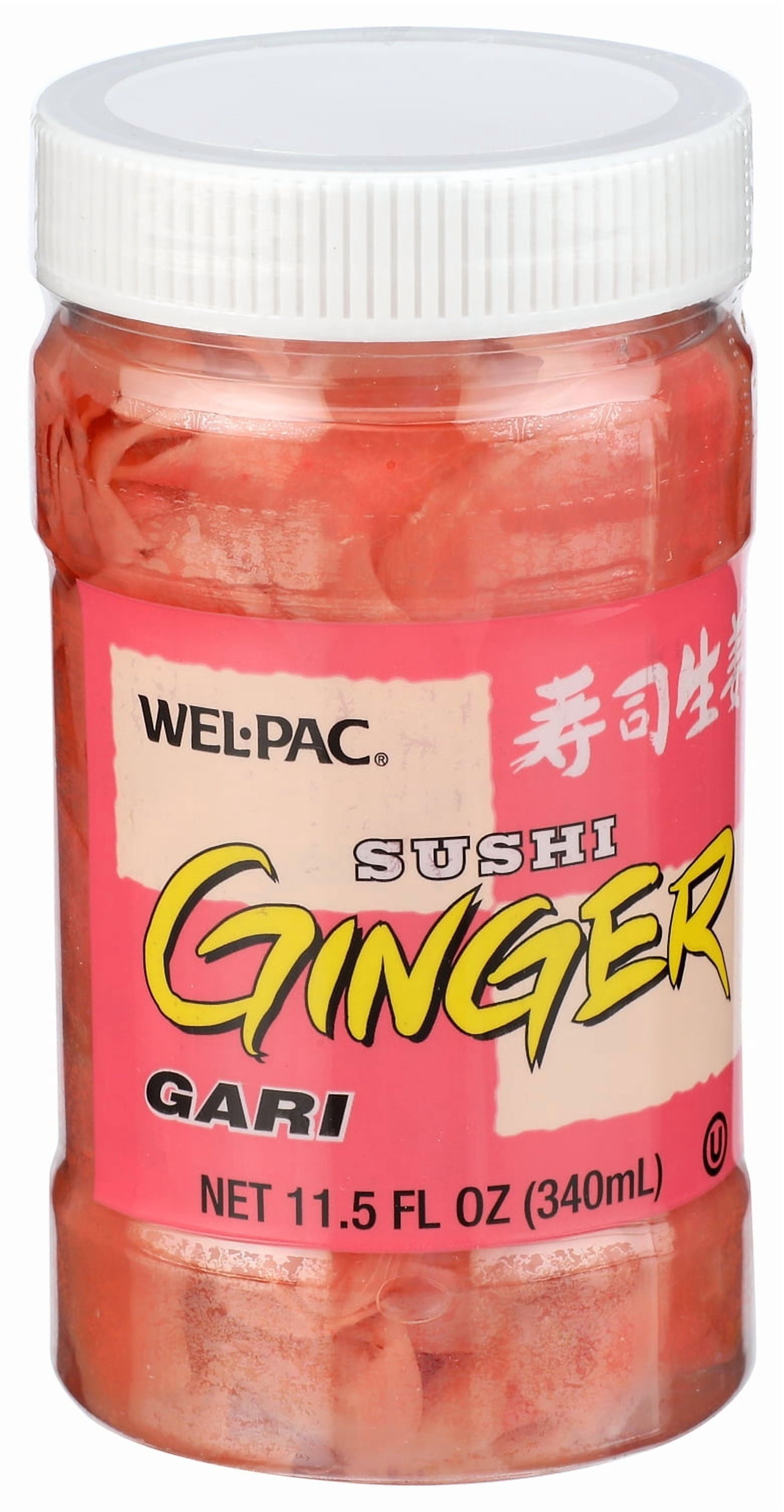 (3 pack) Wel-Pac Brand Sushi Ginger, 11.5 fl oz Plastic Jar
