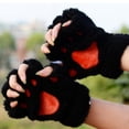 thumbnail image 3 of Guantes de medio dedo Sunnimix para Mujer cachemira negro, 3 of 8