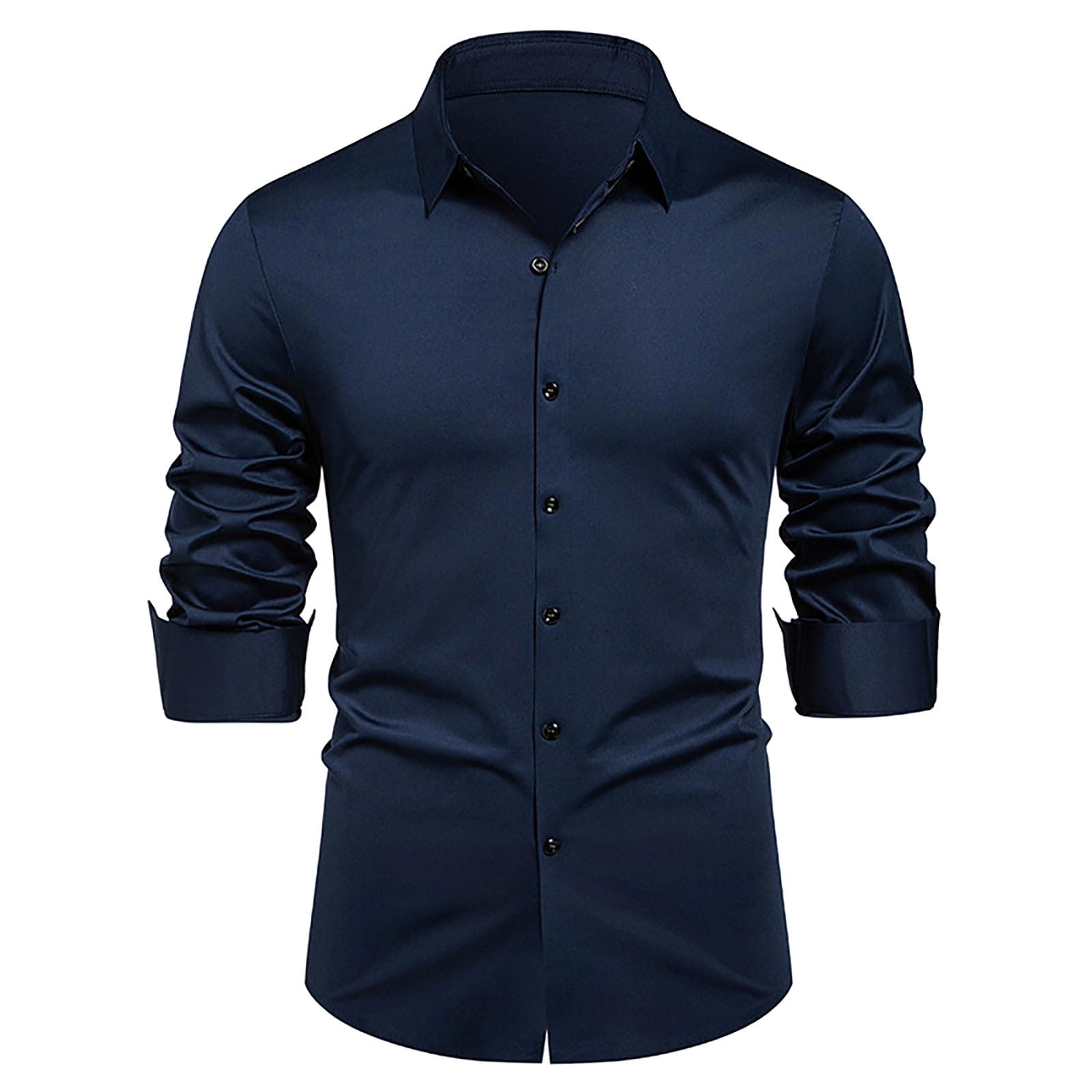 DAFPZW Mens Dress Shirt Wrinkle Free Regular Fit 4-Way Stretch Button Down  Shirts - Walmart.com